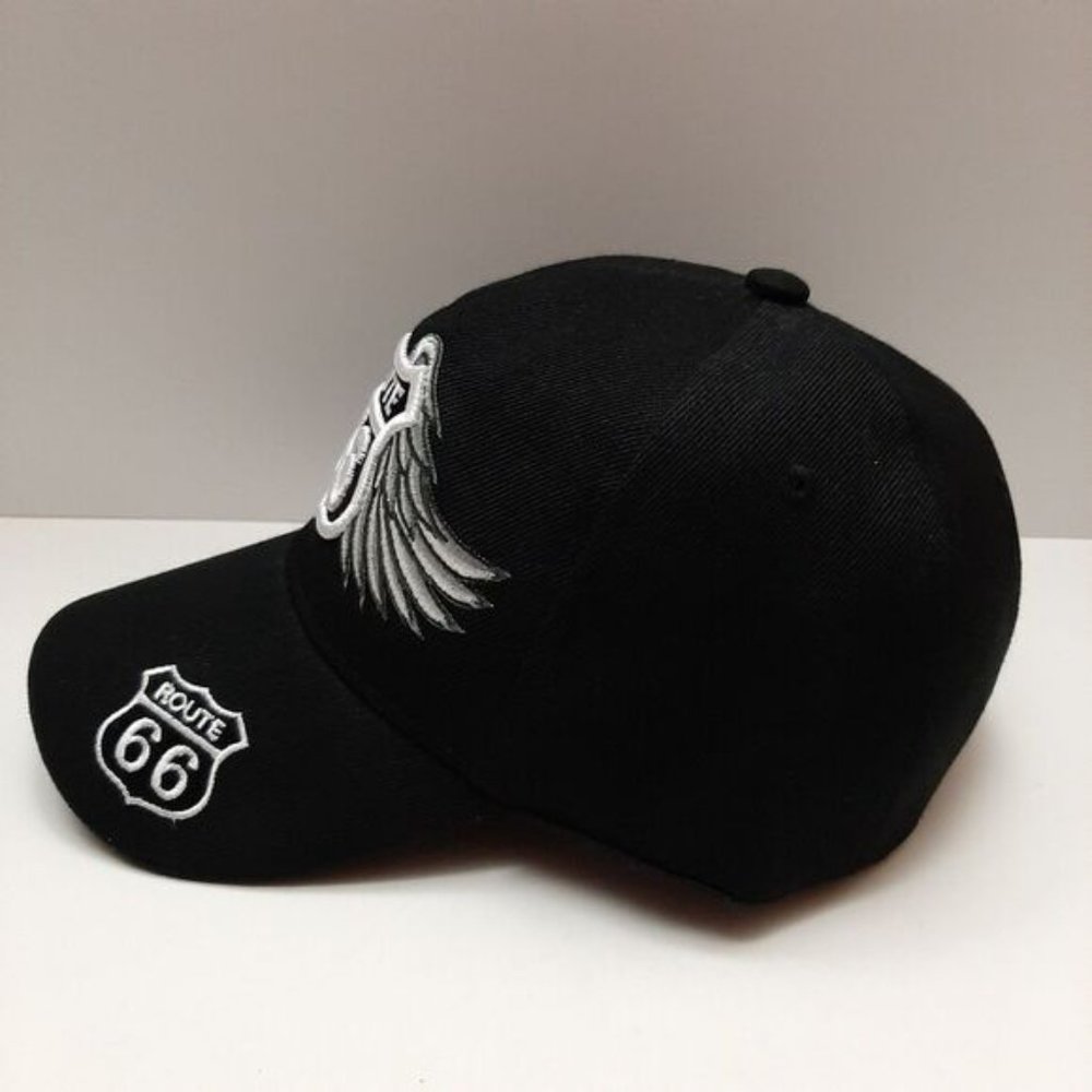 ROUTE 66 by Joycap Classic Baseball Ball Hat Adjustable Back B&W OS - Picture 5 of 13